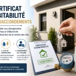 Illustration du certificat d'habitabilité en Espagne, de la remise des clés et des démarches de changement des compteurs d'eau et d'électricité (alta de suministros) lors d'un achat immobilier.