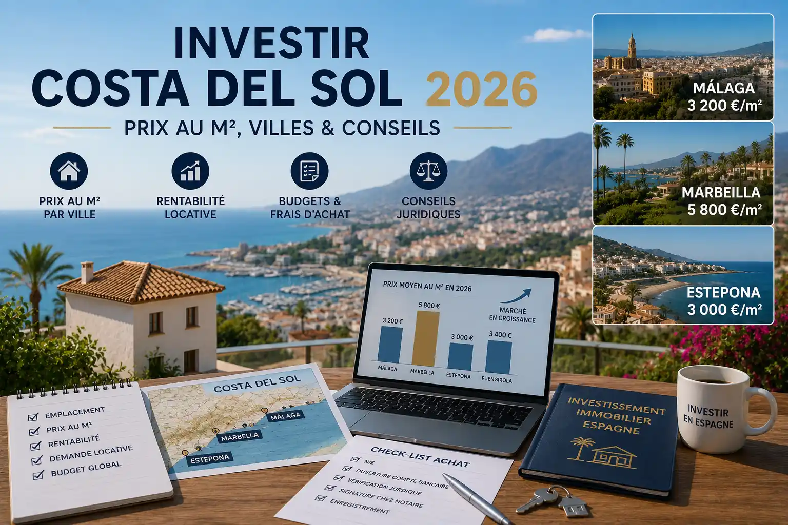Investissement immobilier sur la Costa del Sol en 2026 avec Málaga, Marbella et Estepona
