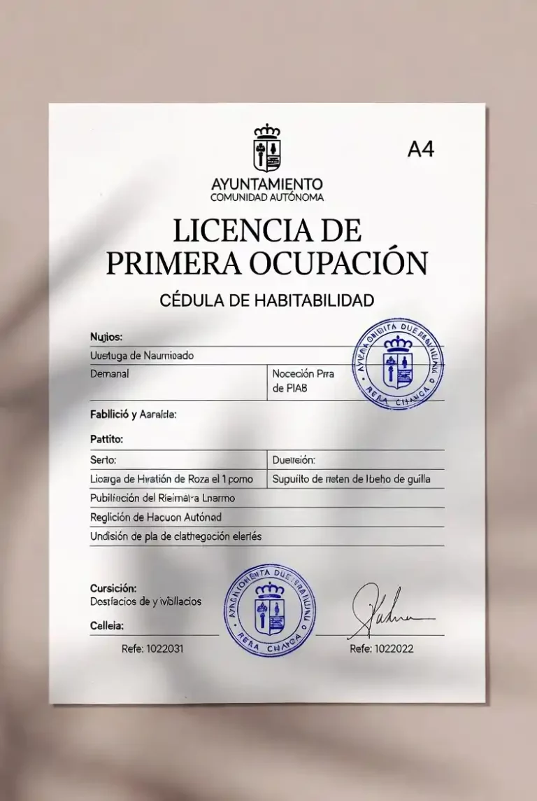 Exemple de document officiel Licencia de Primera Ocupación et Cédula de Habitabilidad en Espagne.