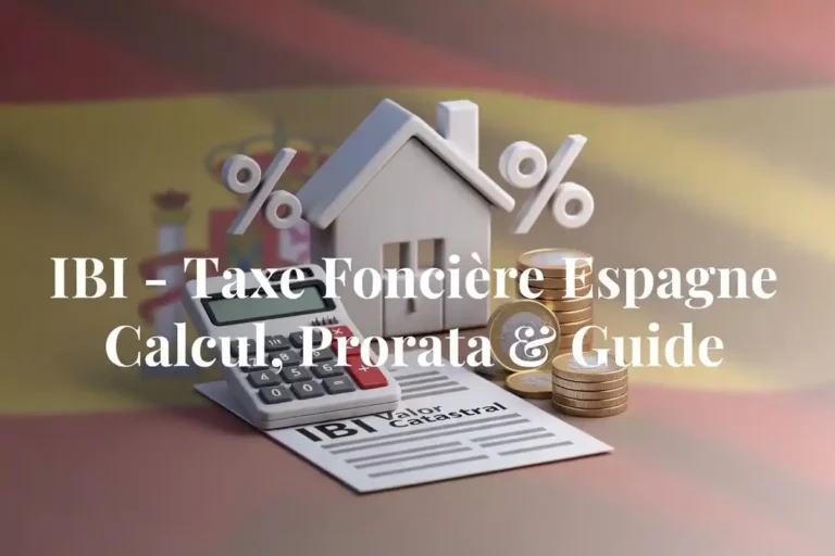 Illustration de la taxe foncière IBI en Espagne avec calcul, prorata temporis et Valor Catastral